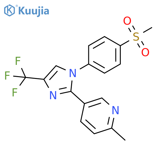 Pyridine,2-methyl-5-[1-[4-(methylsulfonyl)phenyl]-4-(trifluoromethyl)-1H-imidazol-2-yl]- structure