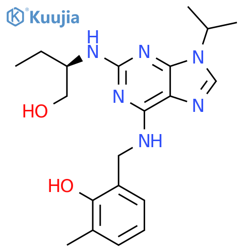 (R)-2-(((2-((1-Hydroxybutan-2-yl)amino)-9-isopropyl-9H-purin-6-yl)amino)methyl)-6-methylphenol structure