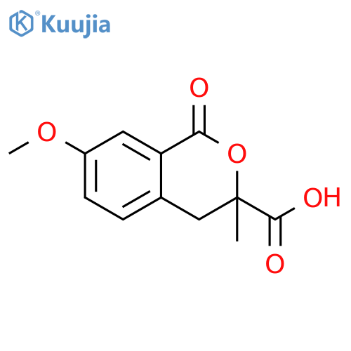 1H-2-Benzopyran-3-carboxylic acid, 3,4-dihydro-7-methoxy-3-methyl-1-oxo- structure