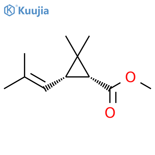 Cyclopropanecarboxylic acid, 2,2-dimethyl-3-(2-methyl-1-propenyl)-,methyl ester, (1R,3S)-rel- structure