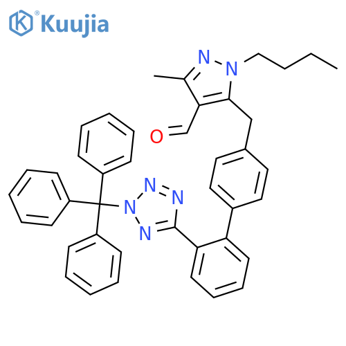 1H-Pyrazole-4-carboxaldehyde,1-butyl-3-methyl-5-[[2'-[2-(triphenylmethyl)-2H-tetrazol-5-yl][1,1'-biphenyl]-4-yl]methyl]- structure