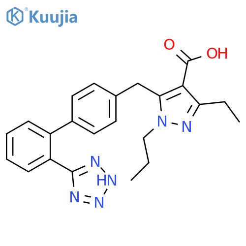 1H-Pyrazole-4-carboxylic acid,3-ethyl-1-propyl-5-[[2'-(1H-tetrazol-5-yl)[1,1'-biphenyl]-4-yl]methyl]- structure