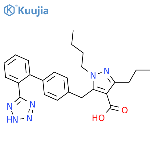 1H-Pyrazole-4-carboxylic acid,1-butyl-3-propyl-5-[[2'-(1H-tetrazol-5-yl)[1,1'-biphenyl]-4-yl]methyl]- structure