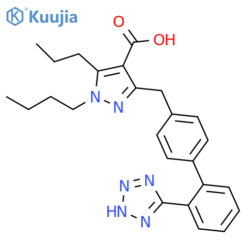 1H-Pyrazole-4-carboxylic acid,1-butyl-5-propyl-3-[[2'-(1H-tetrazol-5-yl)[1,1'-biphenyl]-4-yl]methyl]- structure