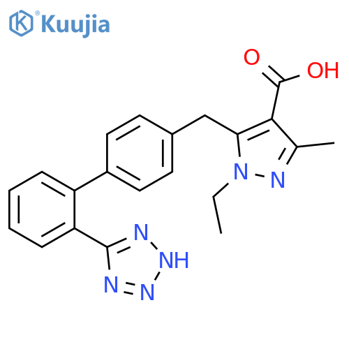 1H-Pyrazole-4-carboxylic acid,1-ethyl-3-methyl-5-[[2'-(1H-tetrazol-5-yl)[1,1'-biphenyl]-4-yl]methyl]- structure
