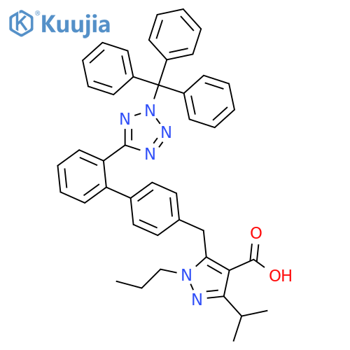 1H-Pyrazole-4-carboxylic acid,3-(1-methylethyl)-1-propyl-5-[[2'-[2-(triphenylmethyl)-2H-tetrazol-5-yl][1,1'-biphenyl]-4-yl]methyl]- structure
