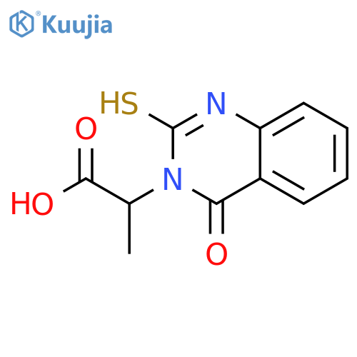2-(4-Oxo-2-sulfanyl-3,4-dihydroquinazolin-3-yl)propanoic Acid structure