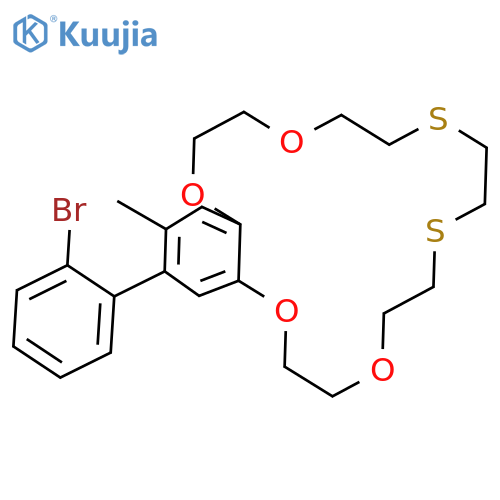 1,4,13,16,7,10-Benzotetraoxadithiacyclooctadecin, 18-(2-bromophenyl)-2,3,5,6,8,9,11,12,14,15-decahydro-19-methyl- structure