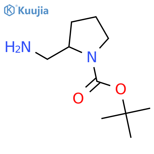 Tert-butyl 2-(aminomethyl)pyrrolidine-1-carboxylate structure