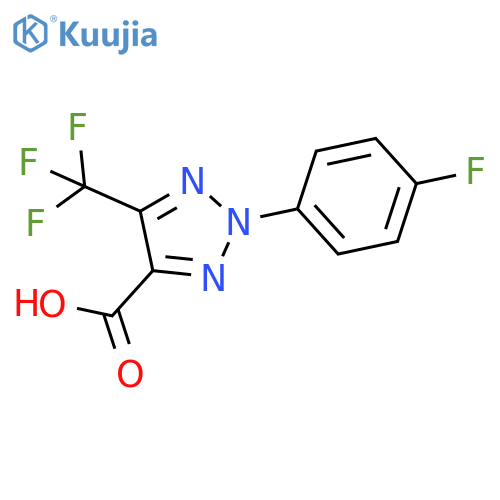 2-(4-Fluoro-phenyl)-5-trifluoromethyl-2H-[1,2,3]triazole-4-carboxylic acid structure