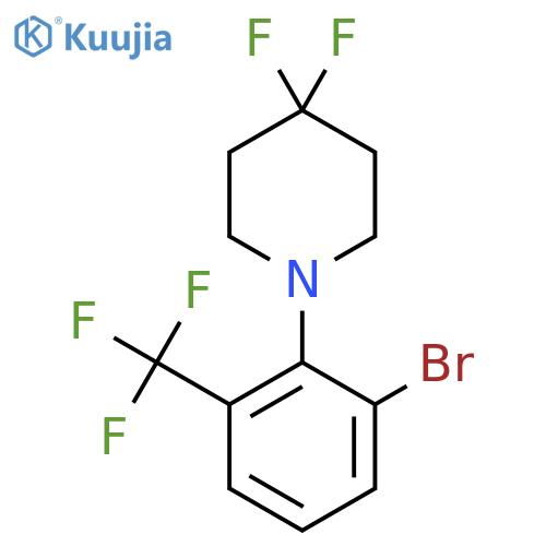 1-(2-Bromo-6-(trifluoromethyl)phenyl)-4,4-difluoropiperidine structure