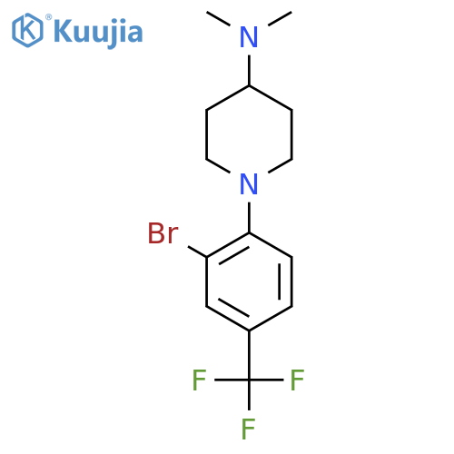 1-[2-Bromo-4-(trifluoromethyl)phenyl]-N,N-dimethylpiperidin-4-amine structure