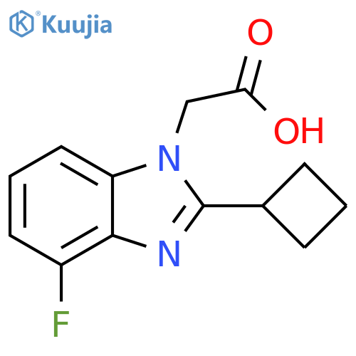 2-2-Cyclobutyl-4-fluoro-1H-benzo[d]imidazol-1-ylacetic acid structure