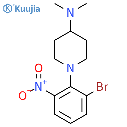 1-(2-Bromo-6-nitrophenyl)-N,N-dimethylpiperidin-4-amine structure