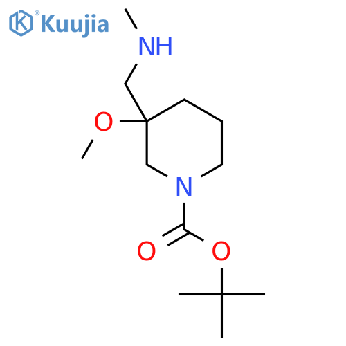 tert-butyl 3-methoxy-3-(methylamino)methylpiperidine-1-carboxylate structure