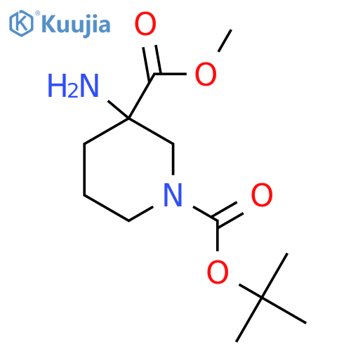 O1-tert-butyl O3-methyl 3-aminopiperidine-1,3-dicarboxylate structure