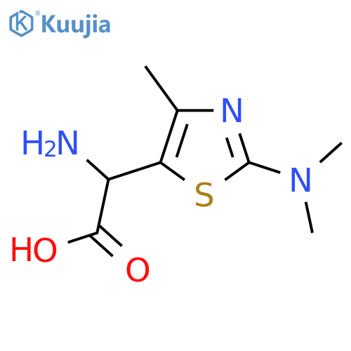 2-amino-2-2-(dimethylamino)-4-methyl-1,3-thiazol-5-ylacetic acid structure