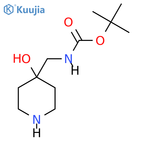 tert-butyl N-[(4-hydroxypiperidin-4-yl)methyl]carbamate structure
