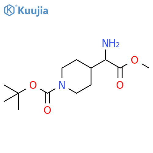 tert-butyl 4-(1-amino-2-methoxy-2-oxo-ethyl)piperidine-1-carboxylate structure
