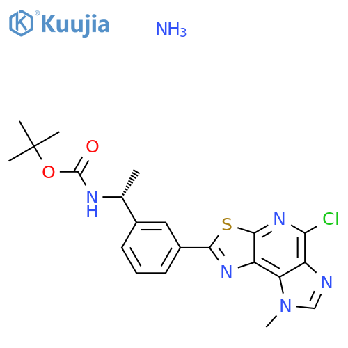 Azane;tert-butyl N-[(1R)-1-[3-(8-chloro-12-methyl-5-thia-3,7,10,12-tetrazatricyclo[7.3.0.02,6]dodeca-1,3,6,8,10-pentaen-4-yl)phenyl]ethyl]carbamate structure
