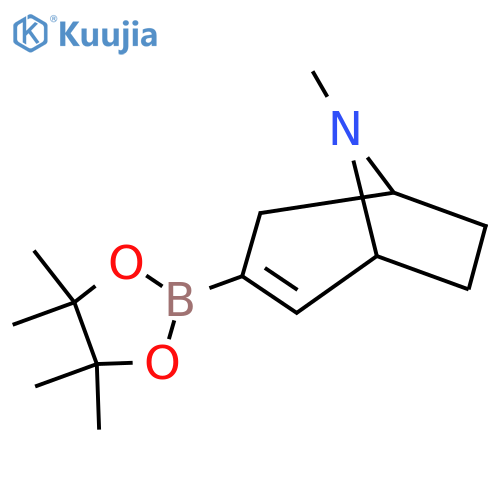 8-Methyl-3-(4,4,5,5-tetramethyl-1,3,2-dioxaborolan-2-yl)-8-azabicyclo[3.2.1]oct-2-ene structure