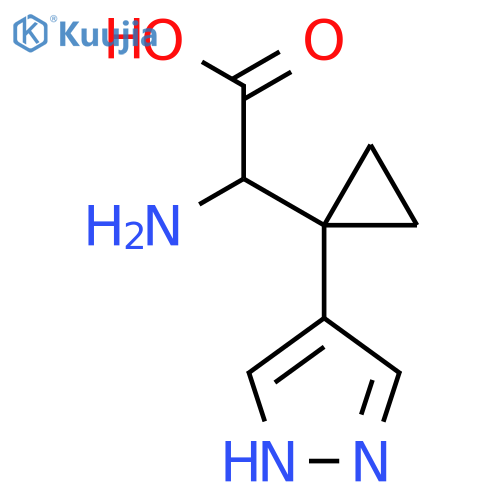 2-amino-2-1-(1H-pyrazol-4-yl)cyclopropylacetic acid structure
