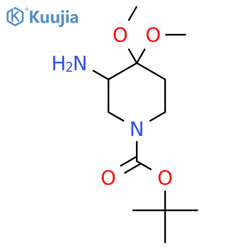 Tert-butyl 3-amino-4,4-dimethoxypiperidine-1-carboxylate structure