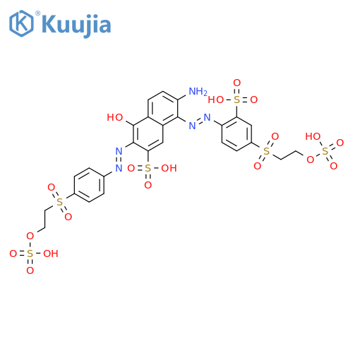 7-amino-4-hydroxy-3-[4-(2-sulfooxyethylsulfonyl)phenyl]azo-8-[2-sulfo-4-(2-sulfooxyethylsulfonyl)phenyl]azo-naphthalene-2-sulfonic acid structure