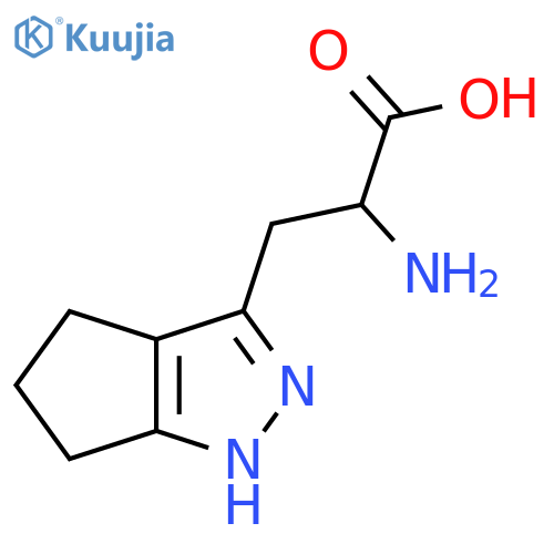 2-amino-3-{1H,4H,5H,6H-cyclopentacpyrazol-3-yl}propanoic acid structure