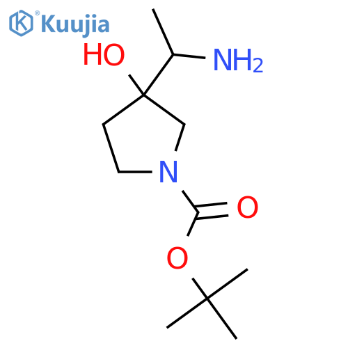 tert-Butyl 3-(1-aminoethyl)-3-hydroxypyrrolidine-1-carboxylate structure
