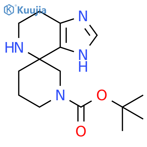 Spiro[4H-imidazo[4,5-c]pyridine-4,3'-piperidine]-1'-carboxylic acid, 3,5,6,7-tetrahydro-, 1,1-dimethylethyl ester structure