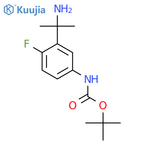 tert-butyl N-3-(2-aminopropan-2-yl)-4-fluorophenylcarbamate structure