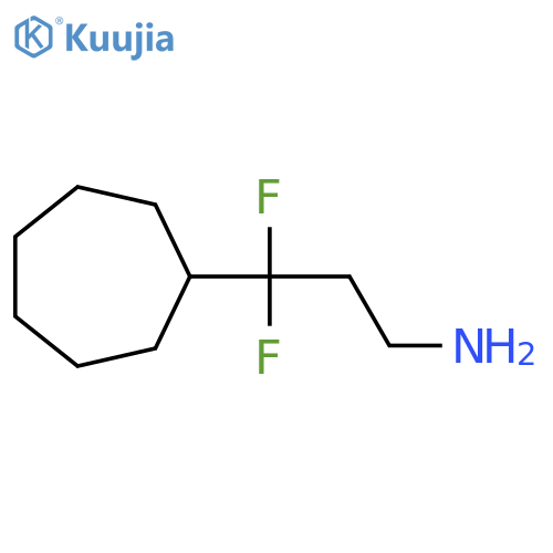 3-cycloheptyl-3,3-difluoropropan-1-amine structure