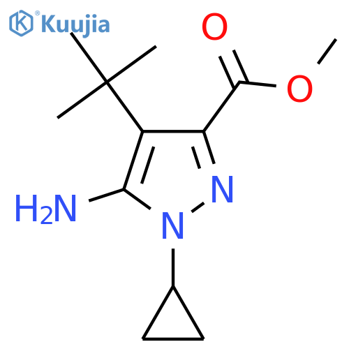 methyl 5-amino-4-tert-butyl-1-cyclopropyl-1H-pyrazole-3-carboxylate structure