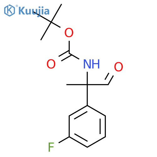 tert-butyl N-2-(3-fluorophenyl)-1-oxopropan-2-ylcarbamate structure