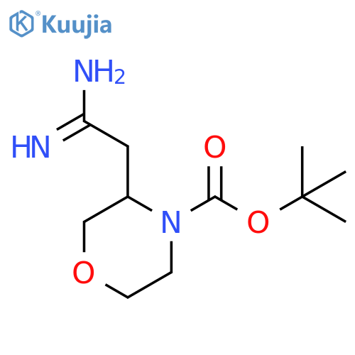 4-Morpholinecarboxylic acid, 3-(2-amino-2-iminoethyl)-, 1,1-dimethylethyl ester structure