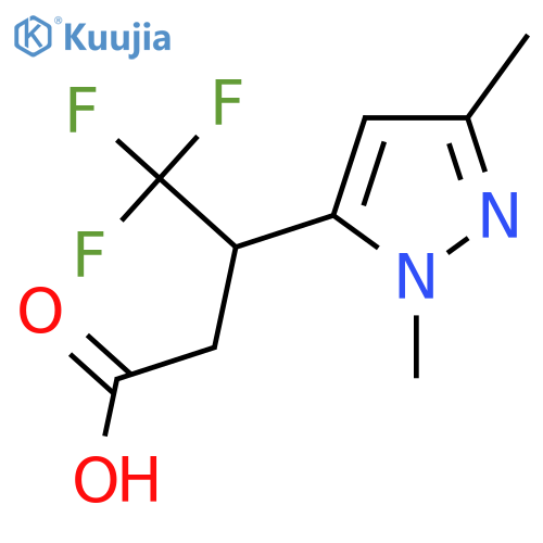 3-(1,3-dimethyl-1H-pyrazol-5-yl)-4,4,4-trifluorobutanoic acid structure