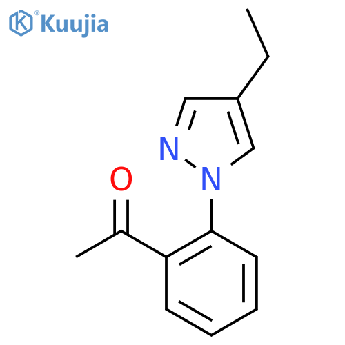 1-2-(4-ethyl-1H-pyrazol-1-yl)phenylethan-1-one structure