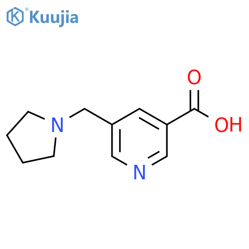 3-Pyridinecarboxylic acid, 5-(1-pyrrolidinylmethyl)- structure