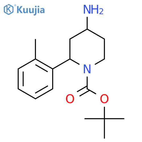 Tert-butyl 4-amino-2-(2-methylphenyl)piperidine-1-carboxylate structure