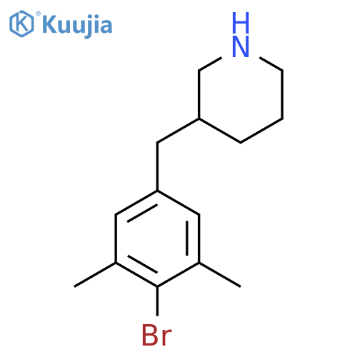 3-(4-bromo-3,5-dimethylphenyl)methylpiperidine structure