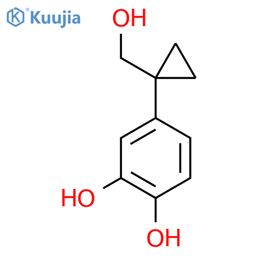 4-1-(hydroxymethyl)cyclopropylbenzene-1,2-diol structure