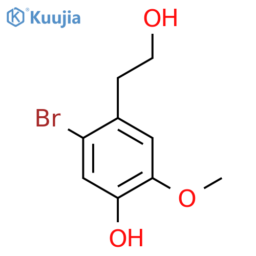 5-bromo-4-(2-hydroxyethyl)-2-methoxyphenol structure