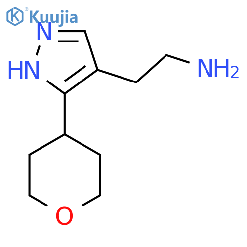 2-(5-(Tetrahydro-2H-pyran-4-yl)-1H-pyrazol-4-yl)ethan-1-amine structure