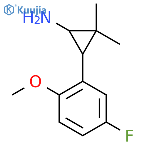 3-(5-fluoro-2-methoxyphenyl)-2,2-dimethylcyclopropan-1-amine structure