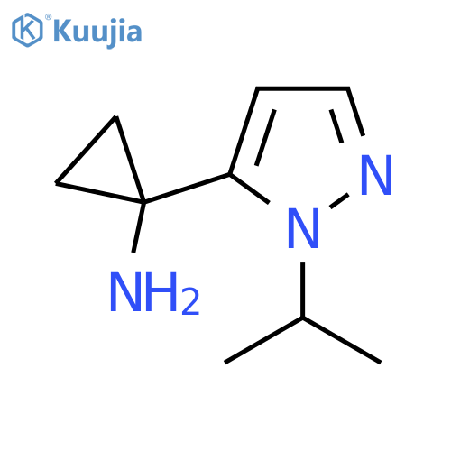 1-1-(propan-2-yl)-1H-pyrazol-5-ylcyclopropan-1-amine structure