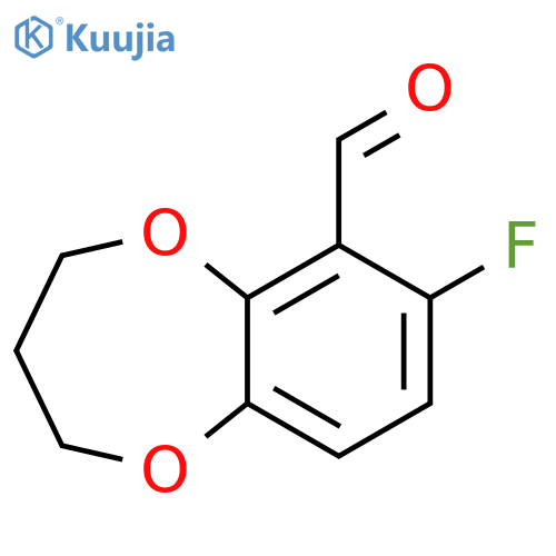 2H-1,5-Benzodioxepin-6-carboxaldehyde, 7-fluoro-3,4-dihydro- structure