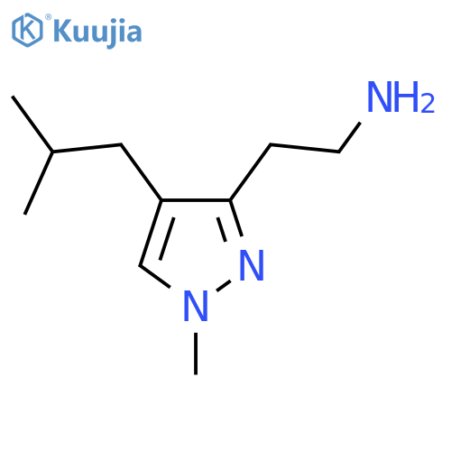 2-1-methyl-4-(2-methylpropyl)-1H-pyrazol-3-ylethan-1-amine structure