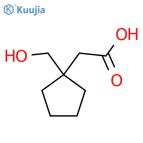 2-1-(hydroxymethyl)cyclopentylacetic acid structure