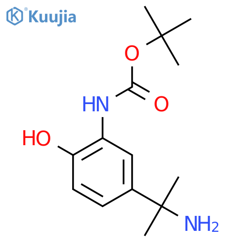 tert-butyl N-5-(2-aminopropan-2-yl)-2-hydroxyphenylcarbamate structure